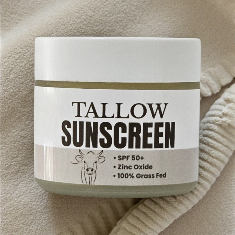 Organic Tallow Face Sunscreen Mineral Zinc Protection SPF 50+