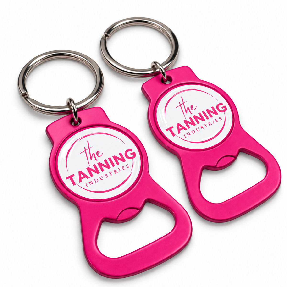 Pink Bottle Opener Keyring | The Tanning Industries