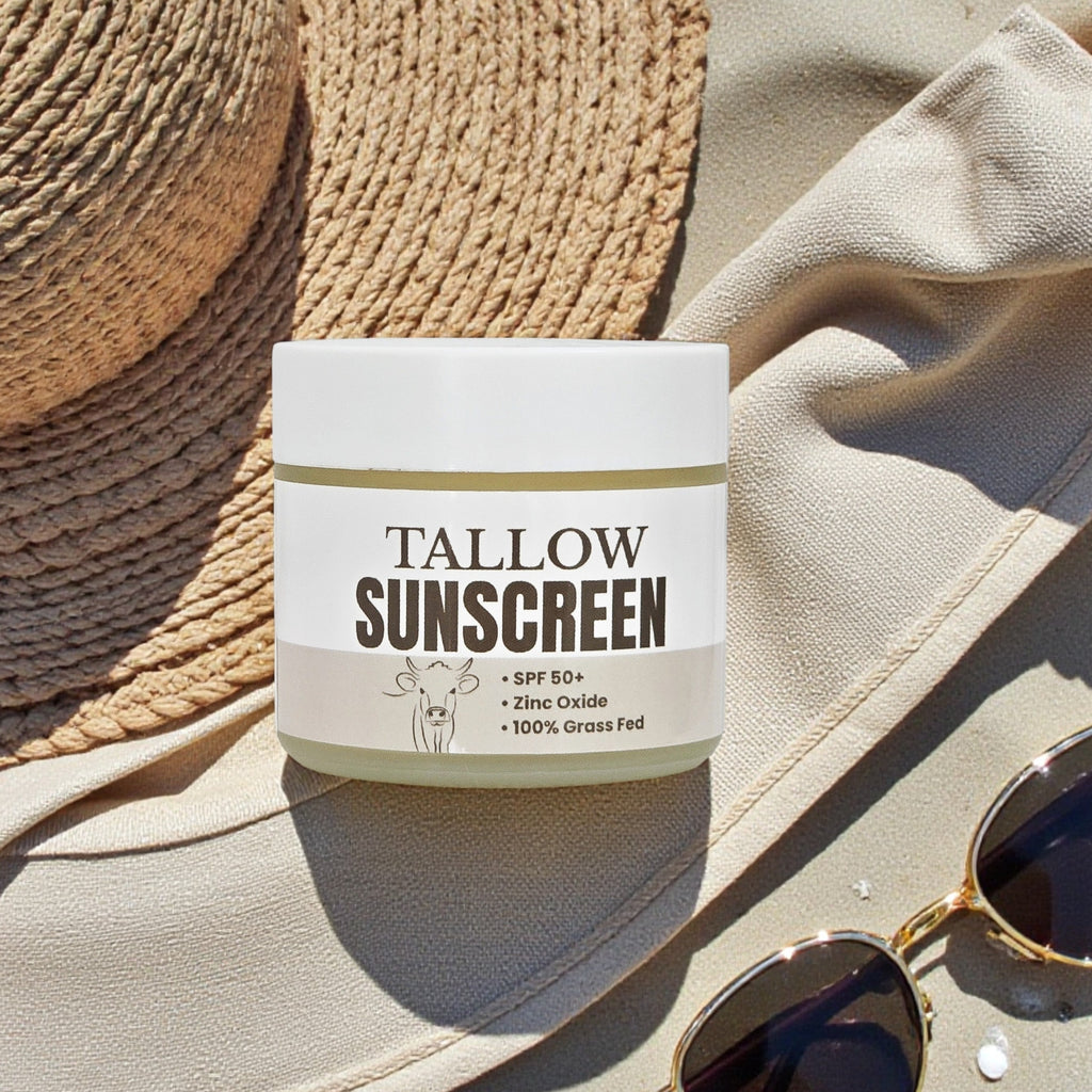 Organic Tallow Face Sunscreen Mineral Zinc Protection SPF 50+